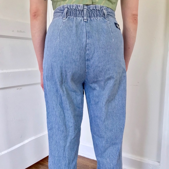 High Waist Vintage Straight Leg Pinstripe Jeans - Picture 4 of 6